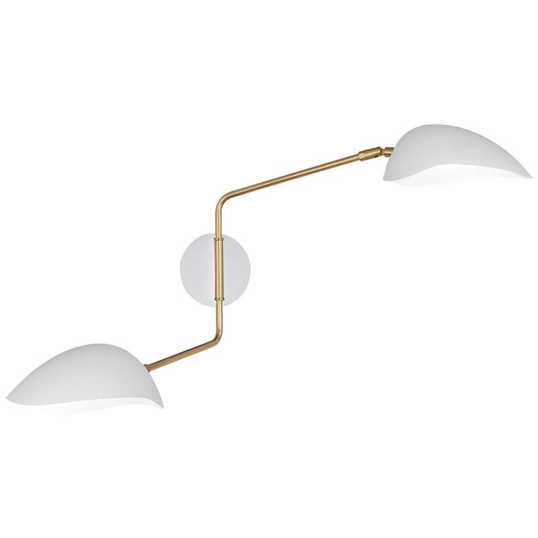 Image 1 Rico Espinet Racer Wall Sconce Brass With white Adjustable Shades