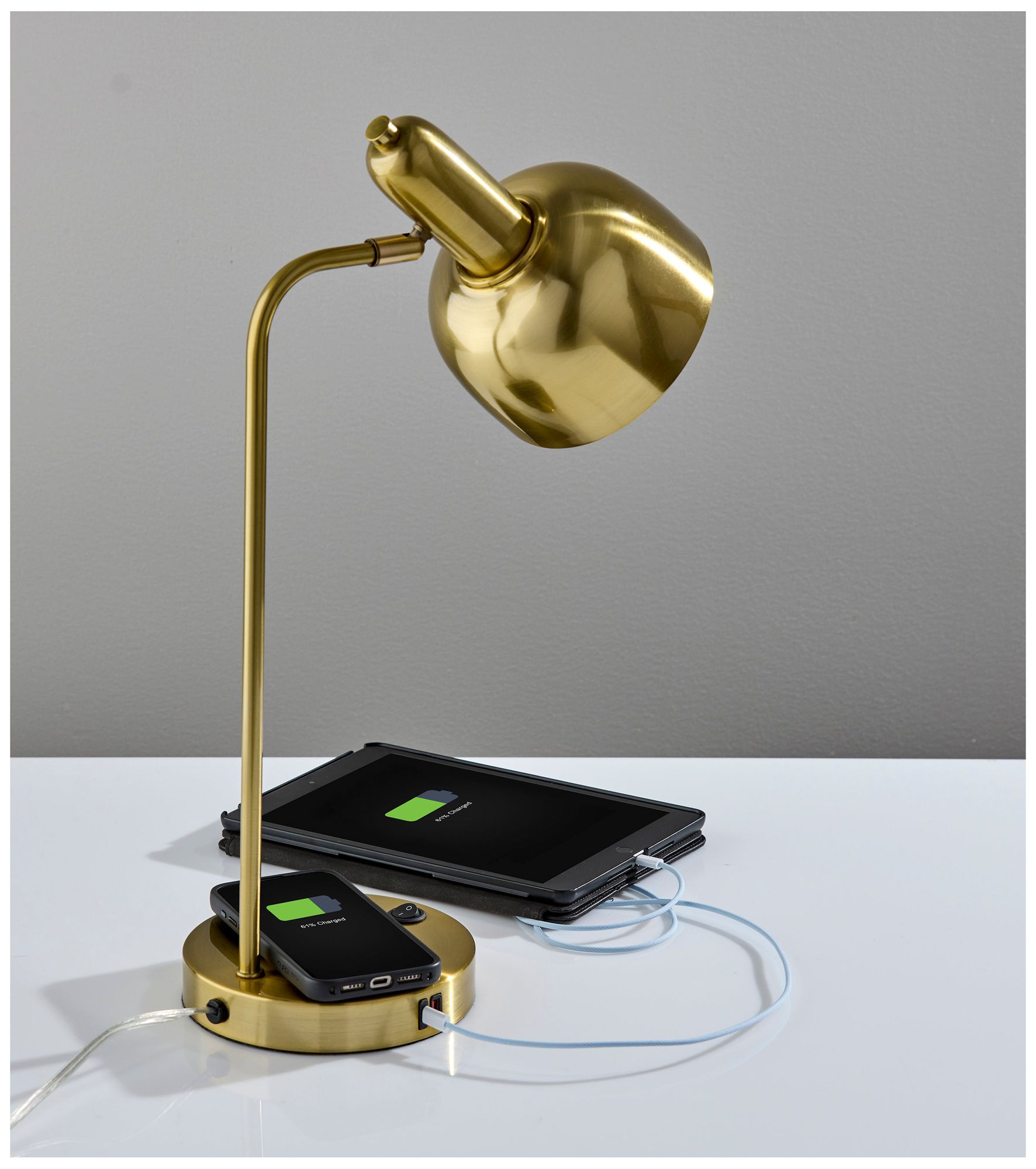 Image 6 Rico Supercharger Desk Lamp- Antique Brass more views