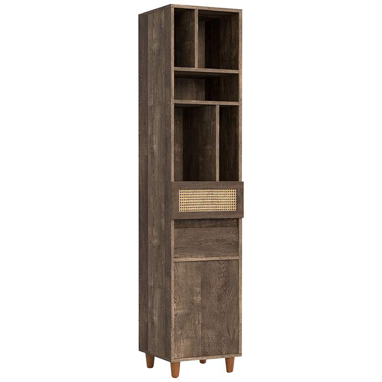 Image 2 Riddle 15 3/4" Wide Reclaimed Oak Wood 2-Drawer TV Tower
