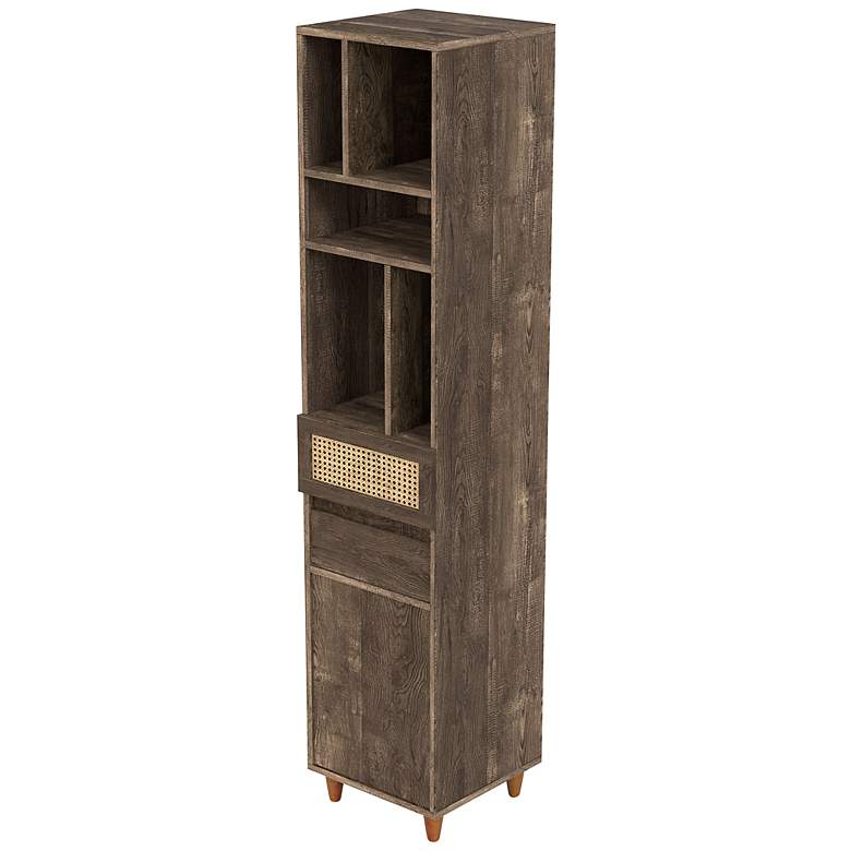 Image 4 Riddle 15 3/4" Wide Reclaimed Oak Wood 2-Drawer TV Tower more views