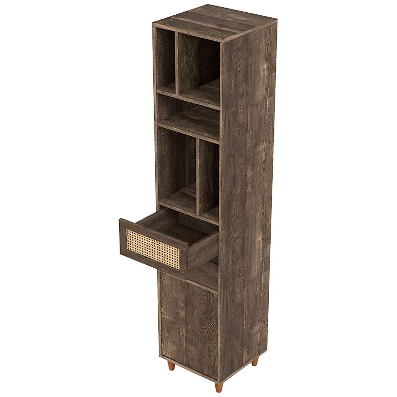 Image 5 Riddle 15 3/4" Wide Reclaimed Oak Wood 2-Drawer TV Tower more views