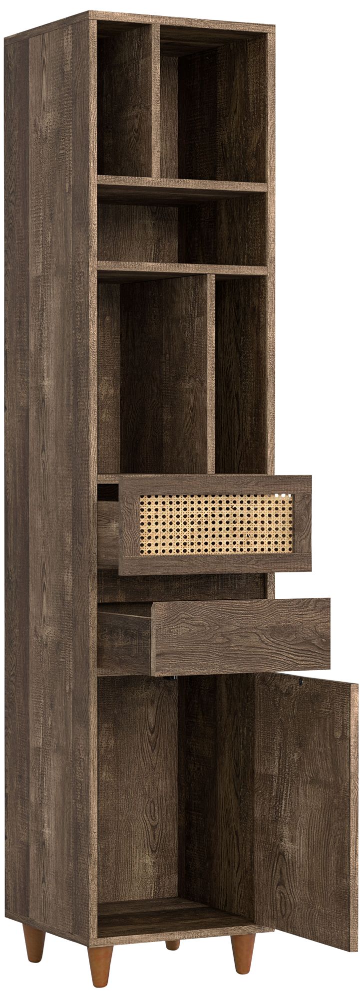 Riddle 15 3/4" Wide Reclaimed Oak Wood 2-Drawer TV Tower