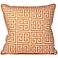 Riddle 20" Square Orange Greek Key Pillow