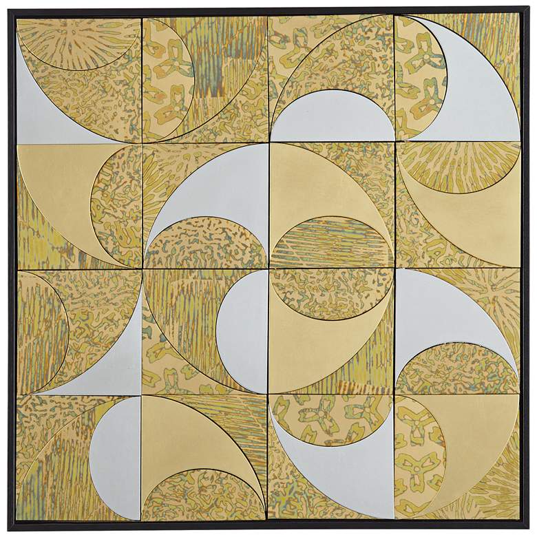 Image 2 Ridenour 23 1/2" Square Gold Shadow Box Framed Wood Wall Art