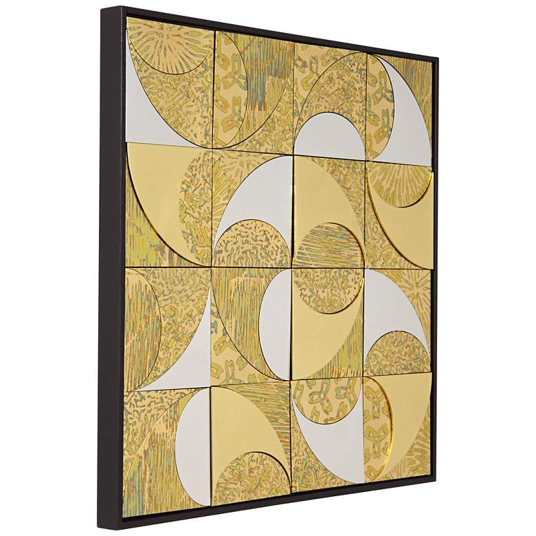 Ridenour 23 1/2 inch Square Gold Shadow Box Framed Wood Wall Art more views