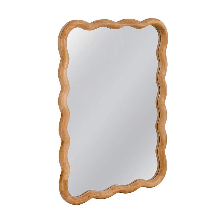 Image 3 Rider Brown Wood 36" x 48" Wavy Rectangular Wall Mirror more views