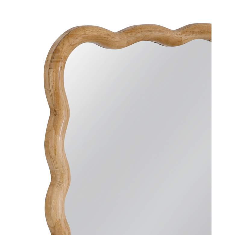 Image 4 Rider Brown Wood 36" x 48" Wavy Rectangular Wall Mirror more views