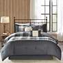 Thumbnail2 of Ridge Gray Plaid Cal King 7-Piece Comforter Set