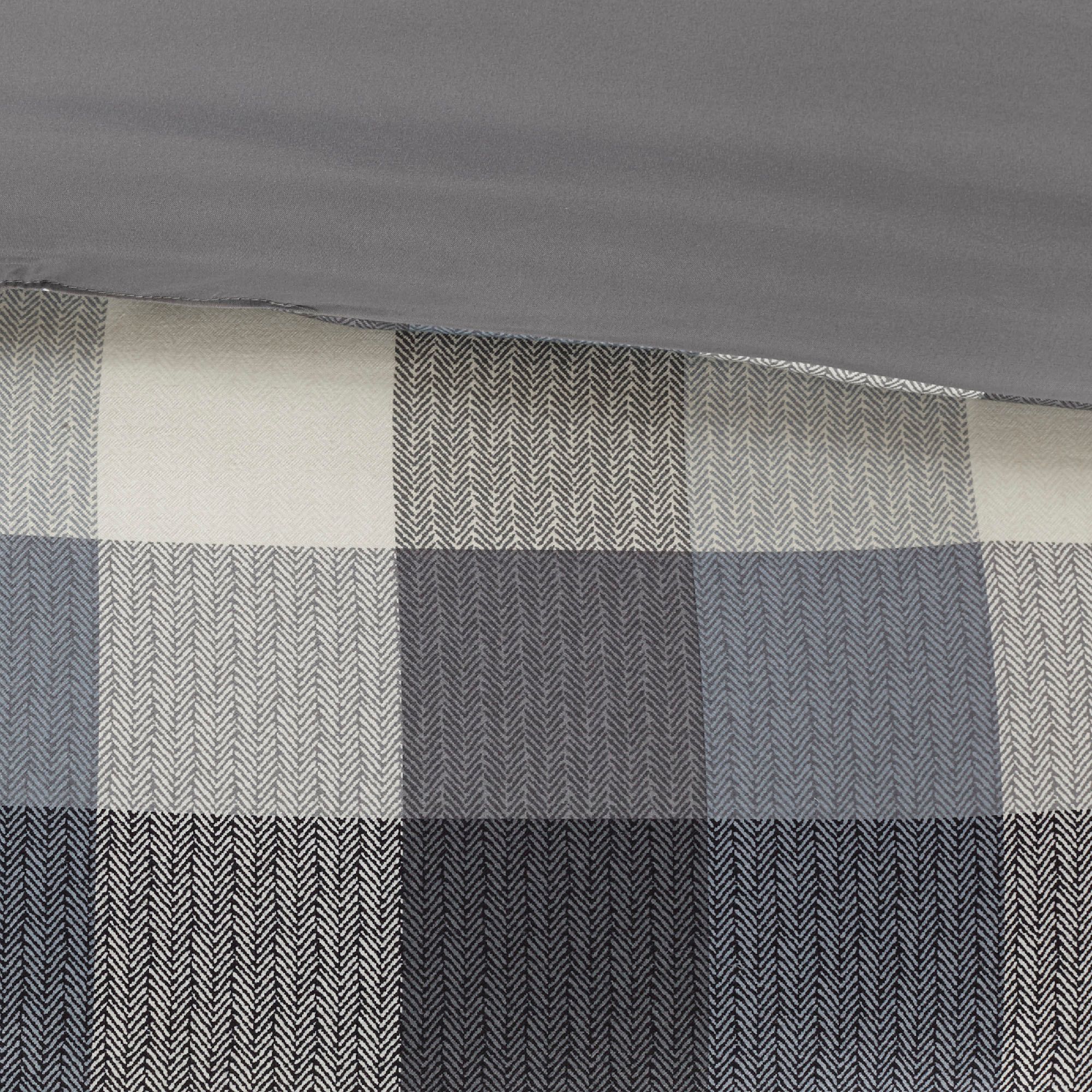 Ridge Gray Plaid King 7-Piece Comforter Set
