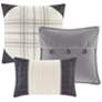 Ridge Gray Plaid Queen 7-Piece Comforter Set