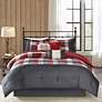 Thumbnail2 of Ridge Red Plaid Cal King 7-Piece Comforter Set