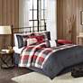 Thumbnail1 of Ridge Red Plaid Cal King 7-Piece Comforter Set