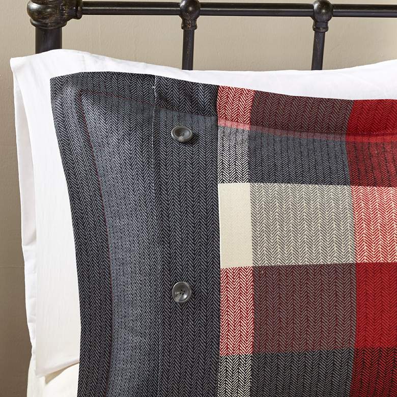 Image 5 Ridge Red Plaid Queen 7-Piece Comforter Set more views