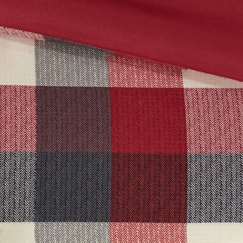 Image 7 Ridge Red Plaid Queen 7-Piece Comforter Set more views