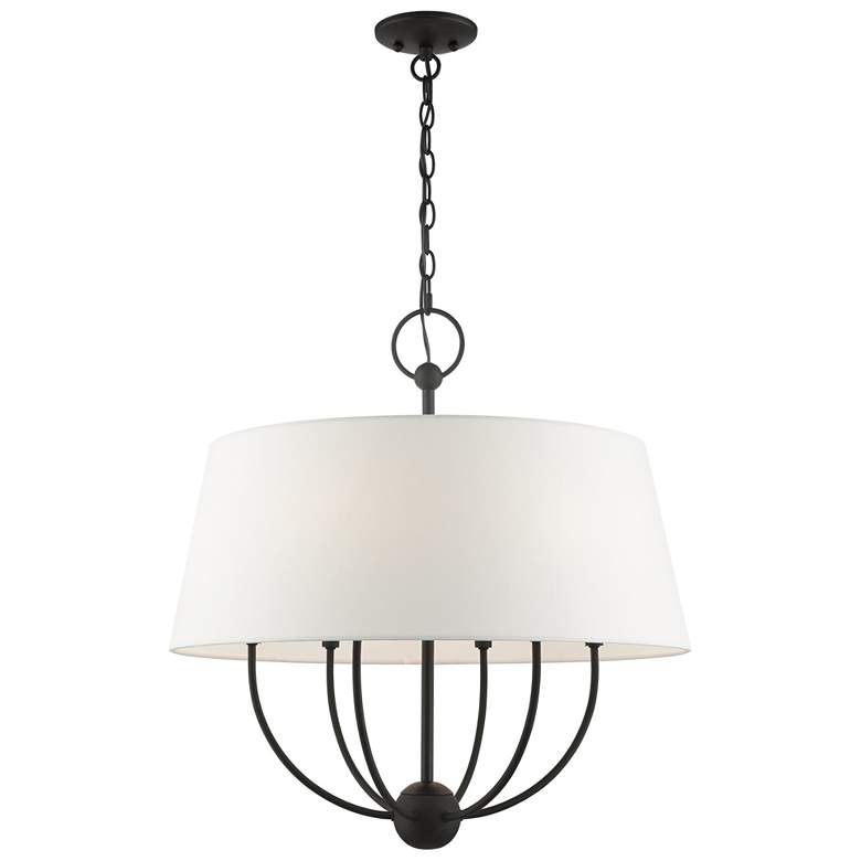 Image 2 Ridgecrest 24" Wide Black 6-Light Drum Chandelier