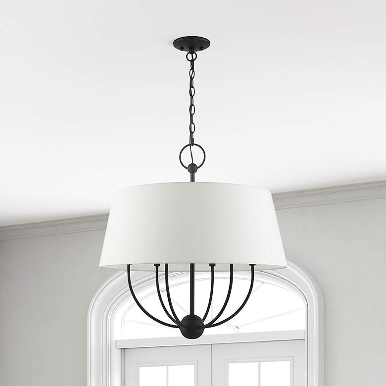 Image 1 Ridgecrest 24" Wide Black 6-Light Drum Chandelier