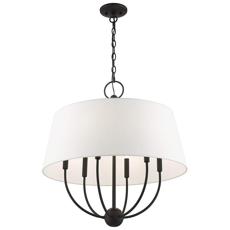 Image 7 Ridgecrest 24" Wide Black 6-Light Drum Chandelier more views