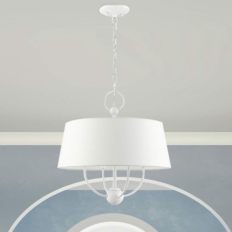 Image 1 Ridgecrest 4 Light White Pendant Chandelier