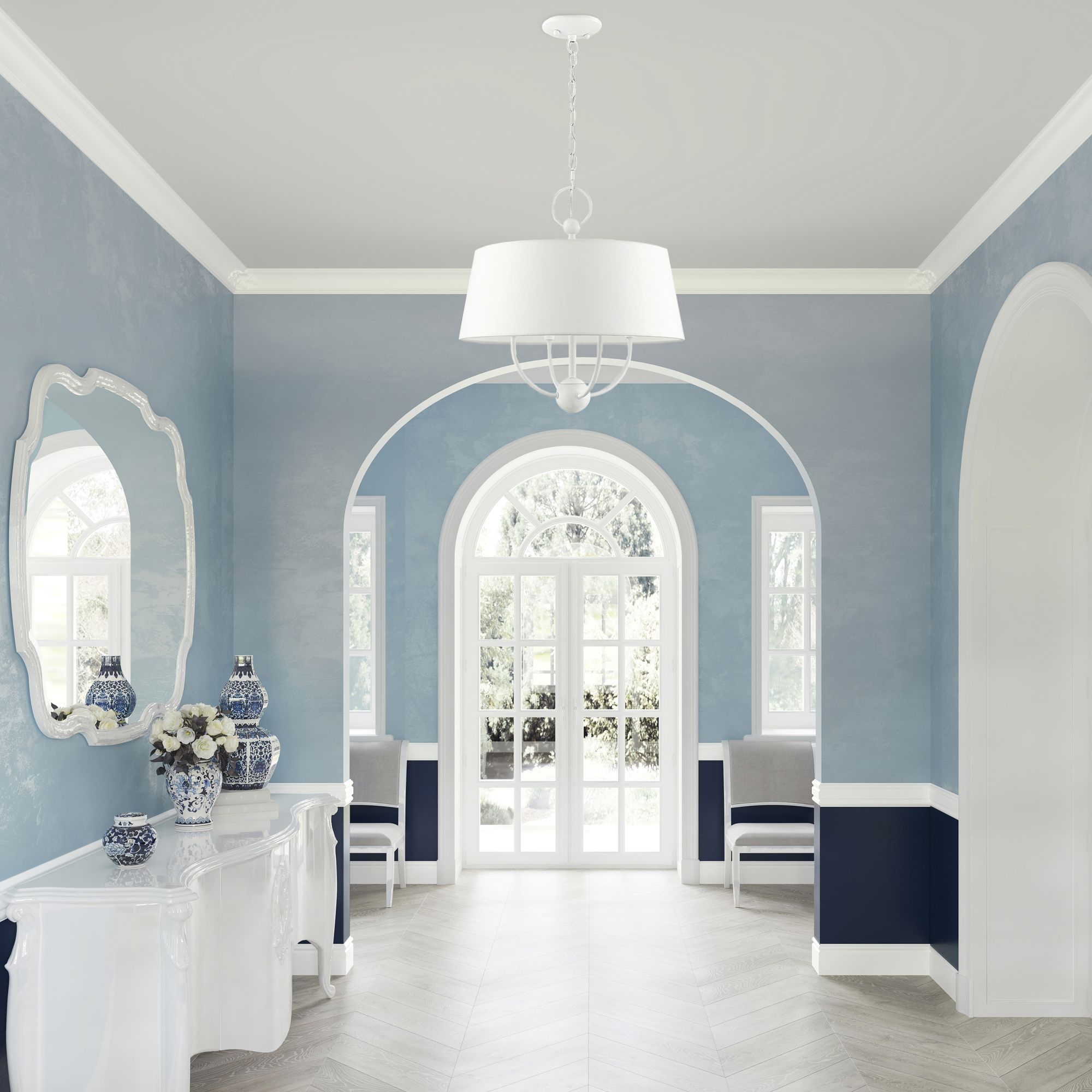 Ridgecrest 4 Light White Pendant Chandelier