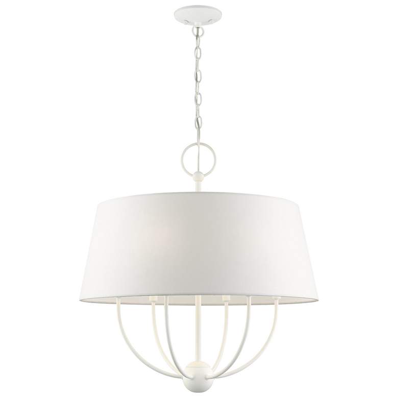 Image 1 Ridgecrest 6 Light White Pendant Chandelier