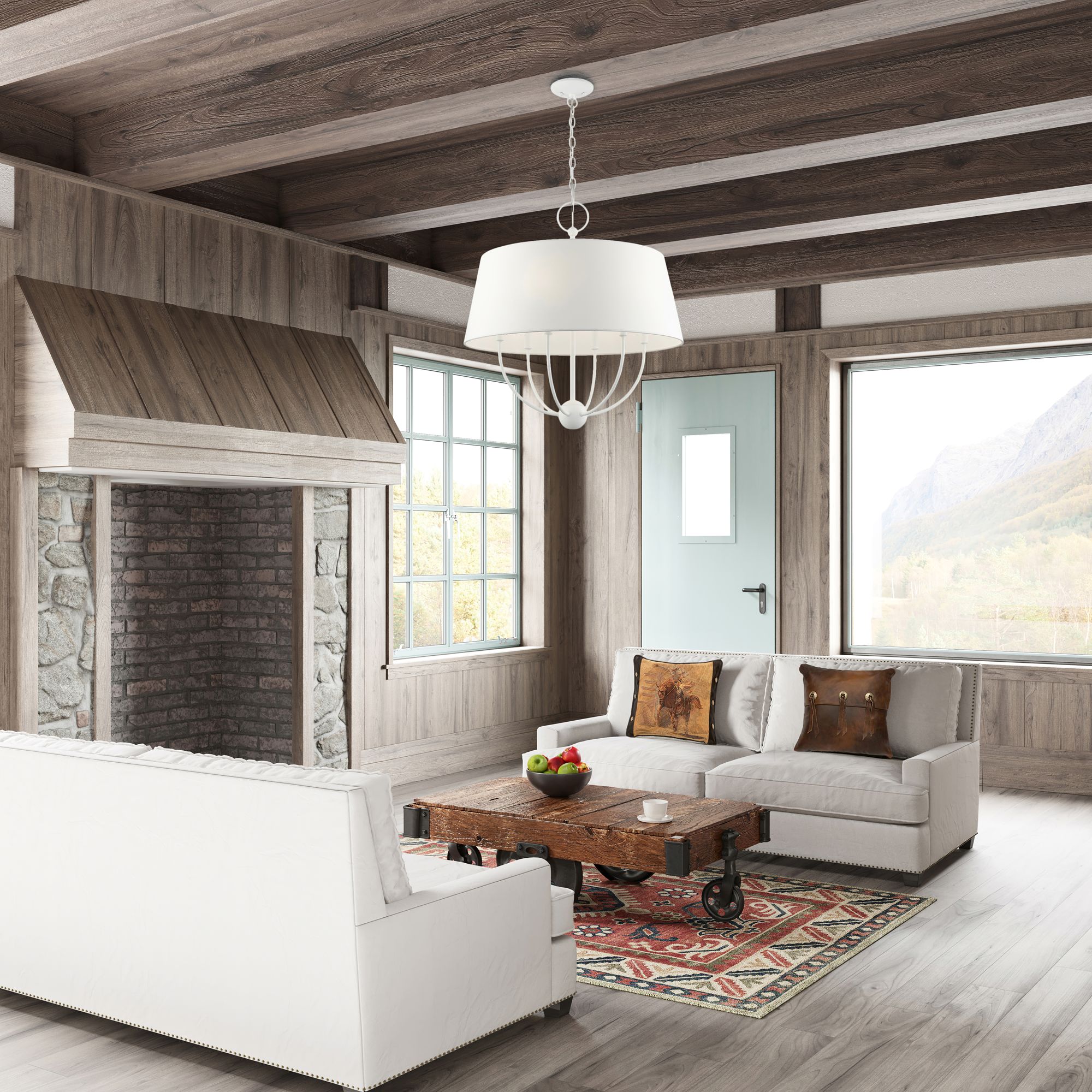 Ridgecrest 6 Light White Pendant Chandelier