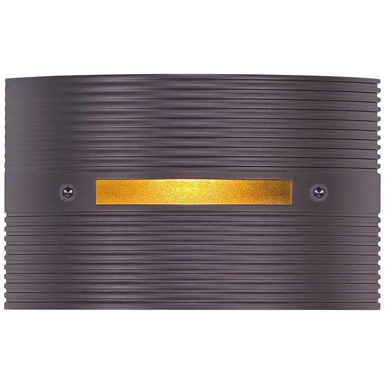 Image 1 Ridged Bronze 4 1/2 inch Wide LED Outdoor Step Light