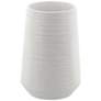 Ridged Texture 7"H Brushed White Porcelain Decorative Vase