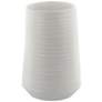 Ridged Texture 9" High Brushed White Porcelain Decorative Vase