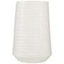 Ridged Texture 9" High Brushed White Porcelain Decorative Vase