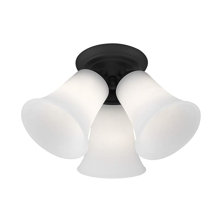 Image 6 Ridgedale 13-in W Black Frosted Glass Semi-Flush Mount Light more views