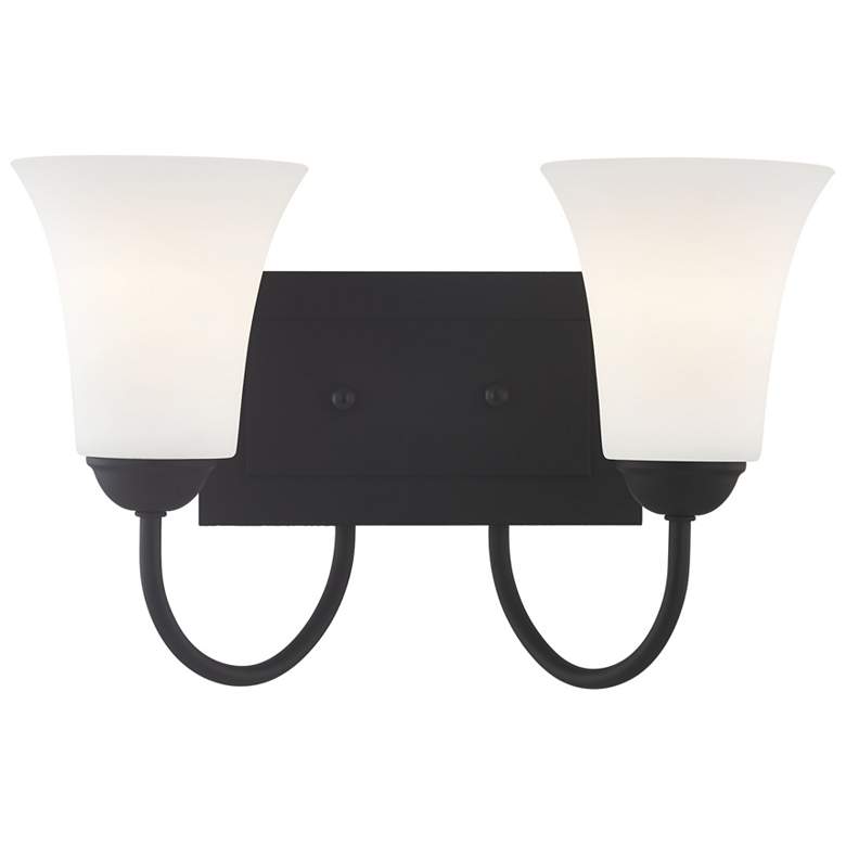 Image 2 Ridgedale 14.5-in W 2-Light Black Arm Wall Sconce