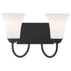 Ridgedale 14.5-in W 2-Light Black Arm Wall Sconce