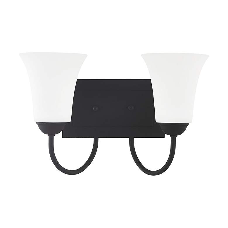 Image 3 Ridgedale 14.5-in W 2-Light Black Arm Wall Sconce more views