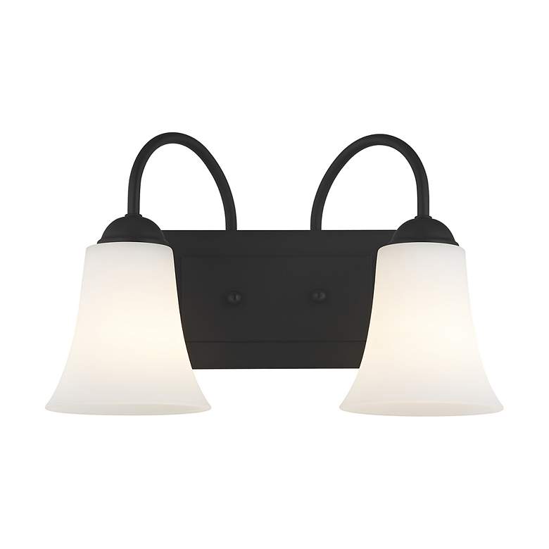 Image 6 Ridgedale 14.5-in W 2-Light Black Arm Wall Sconce more views