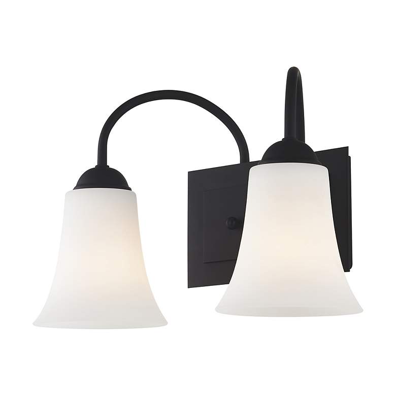Image 7 Ridgedale 14.5-in W 2-Light Black Arm Wall Sconce more views