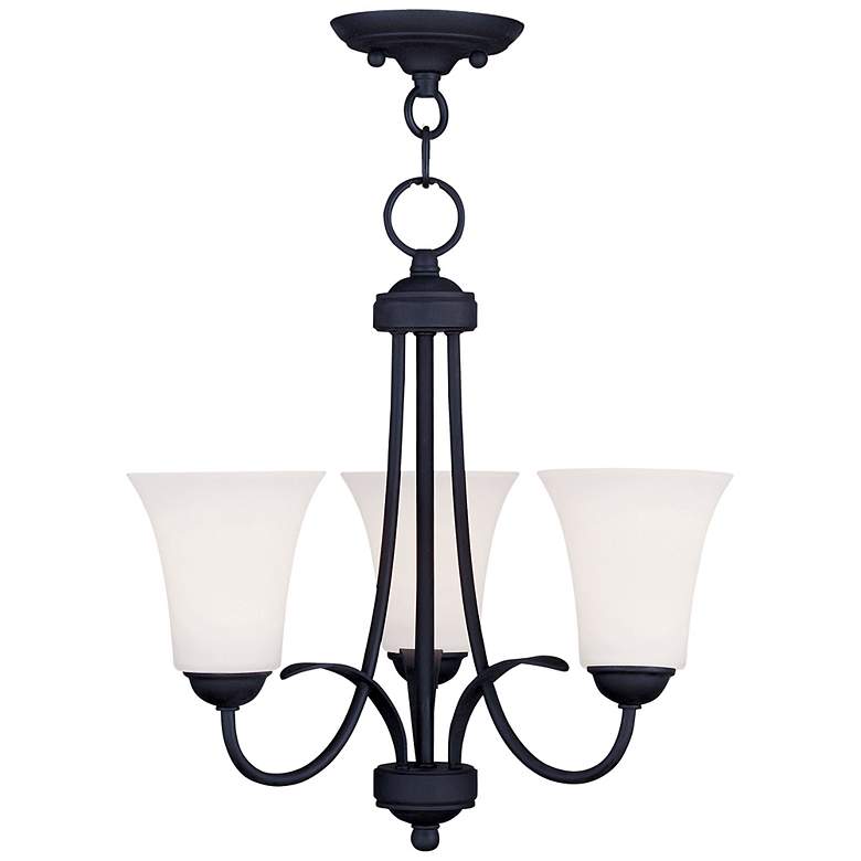 Image 2 Ridgedale 18-in 3-Light Black Shaded Chandelier