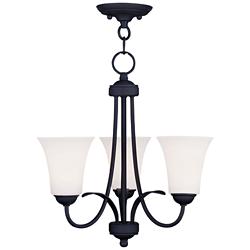 Ridgedale 18-in 3-Light Black Shaded Chandelier
