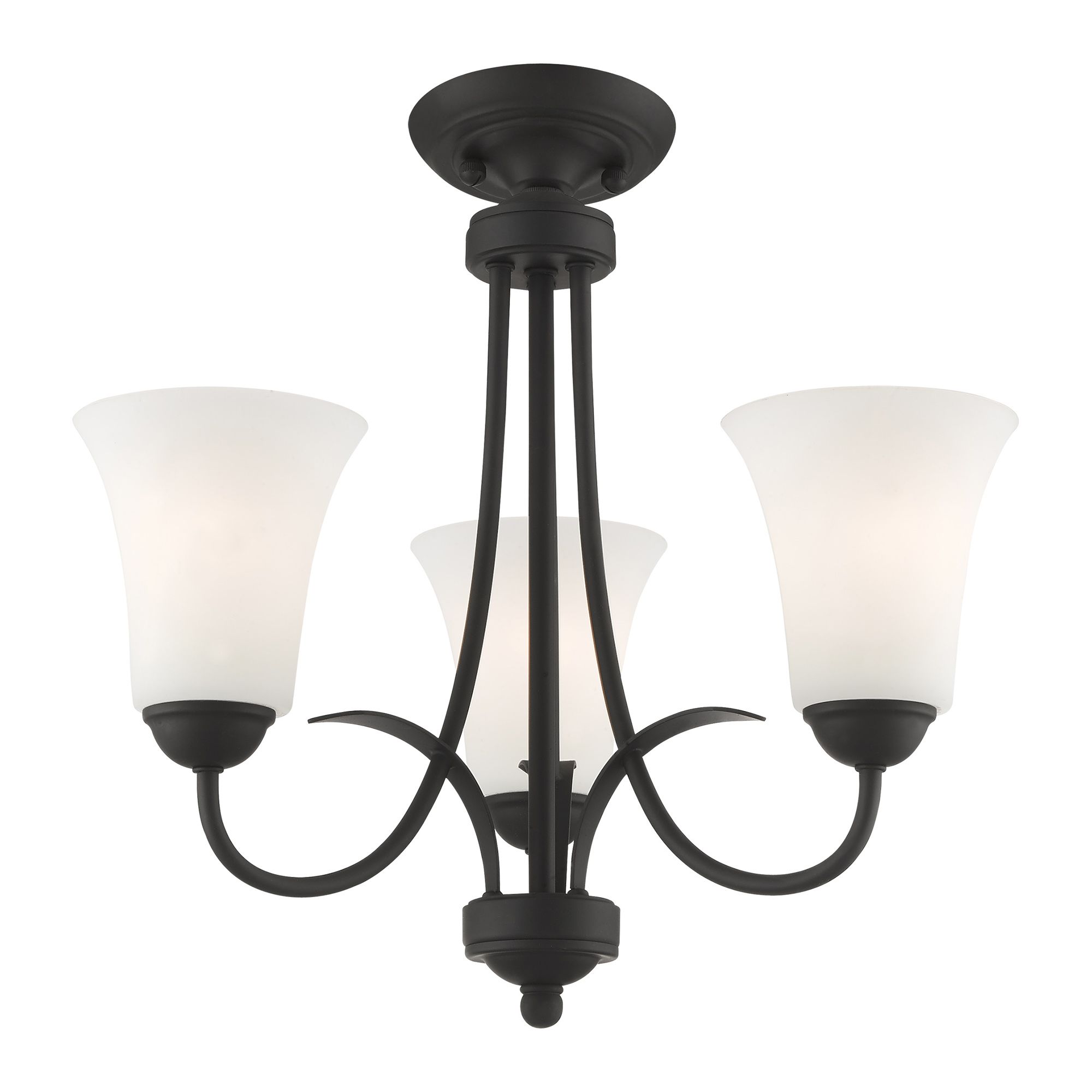 Ridgedale 18-in 3-Light Black Shaded Chandelier