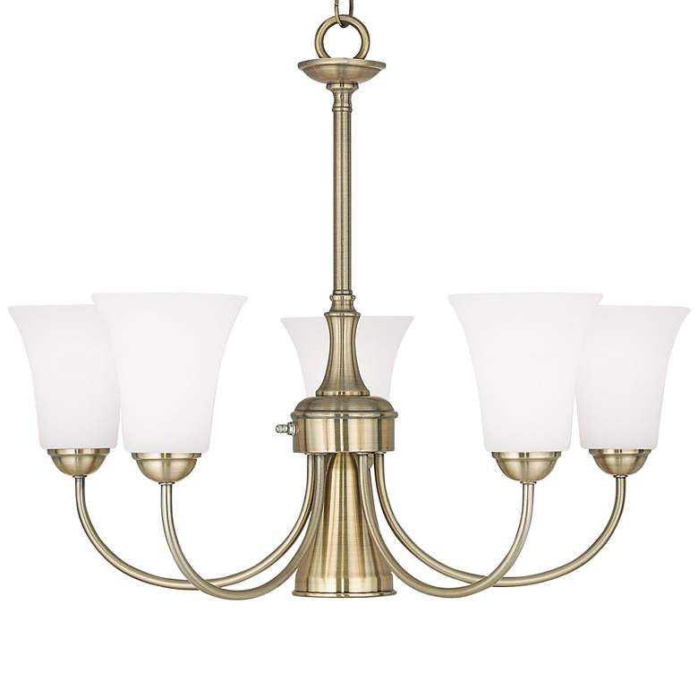 Image 3 Ridgedale 25 1/2" Wide Antique Brass 6-Light Chandelier