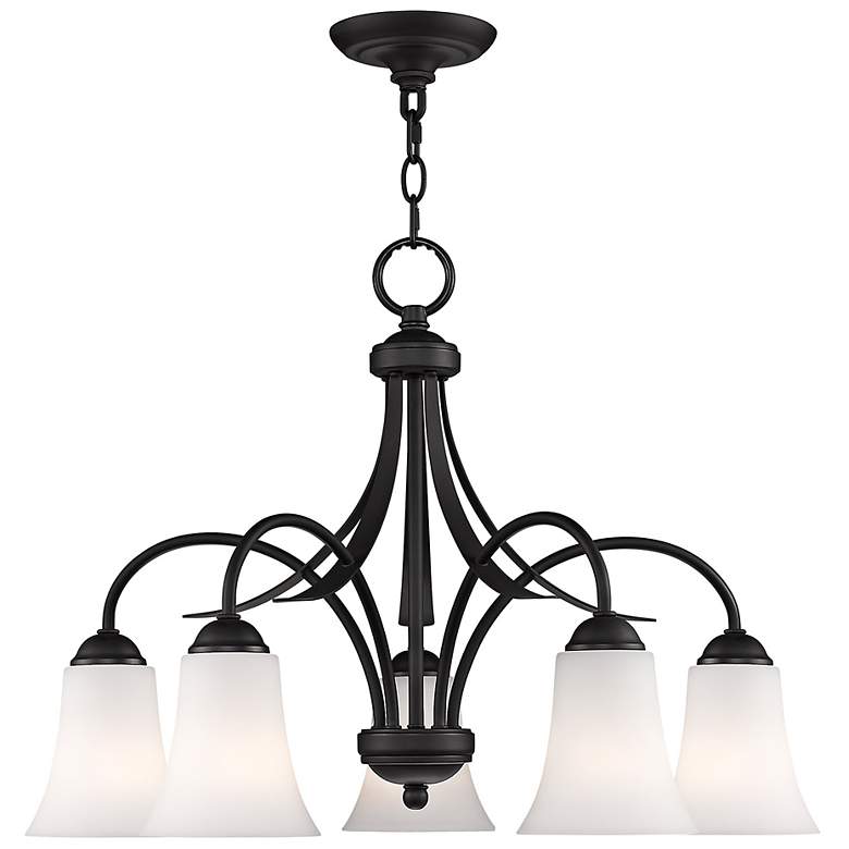 Image 2 Ridgedale 25 1/2" Wide Black 5-Light Chandelier
