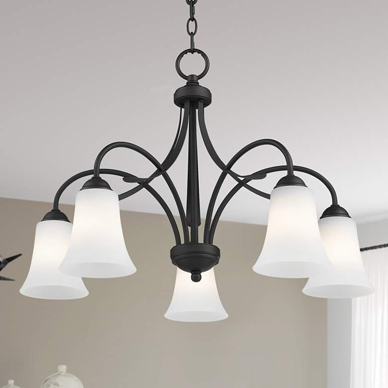 Image 1 Ridgedale 25 1/2" Wide Black 5-Light Chandelier