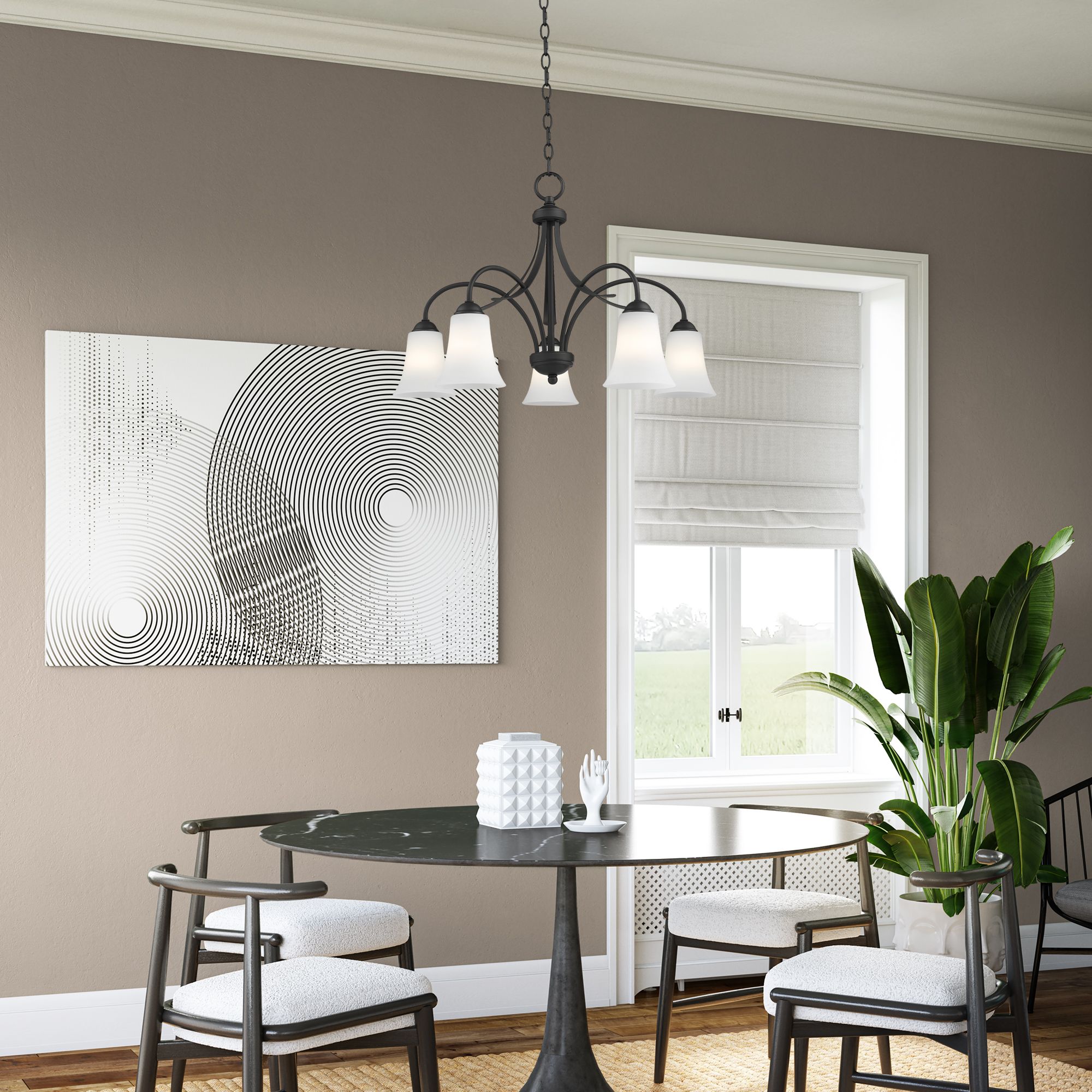 Ridgedale 25 1/2" Wide Black 5-Light Chandelier