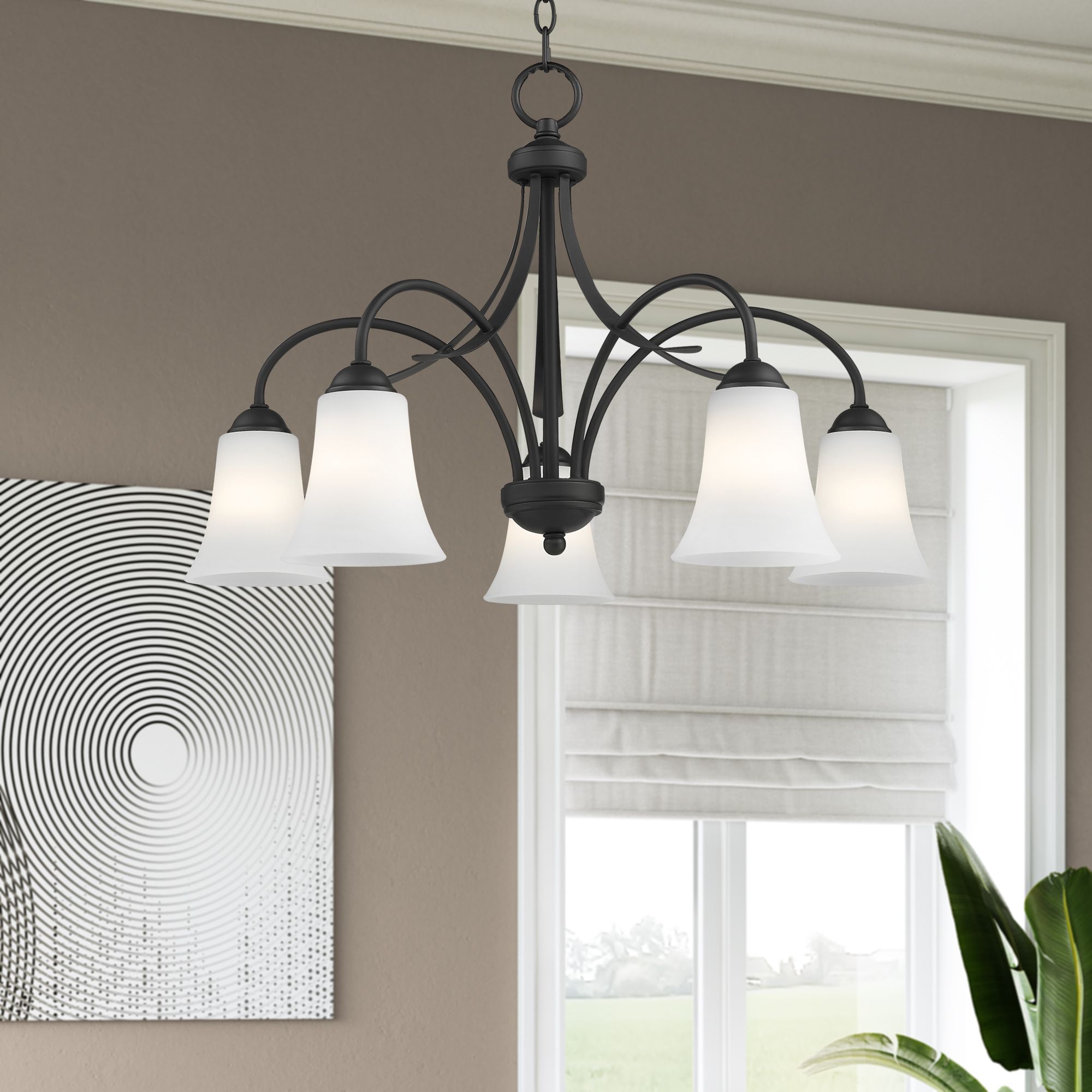 Ridgedale 25 1/2" Wide Black 5-Light Chandelier