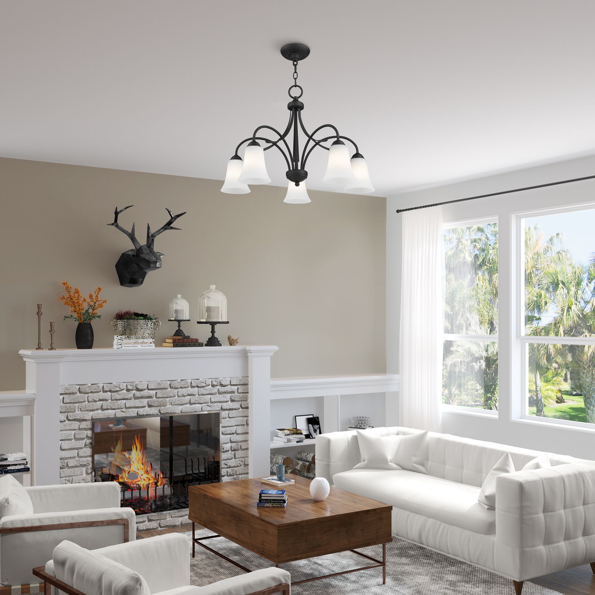 Ridgedale 25 1/2" Wide Black 5-Light Chandelier