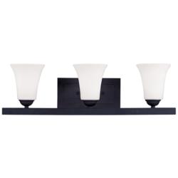 Ridgedale 25 1/4 Wide Black 3-Light Bathroom Vanity Light