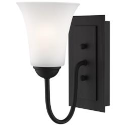 Ridgedale 5.5-in W 1-Light Black Arm Wall Sconce