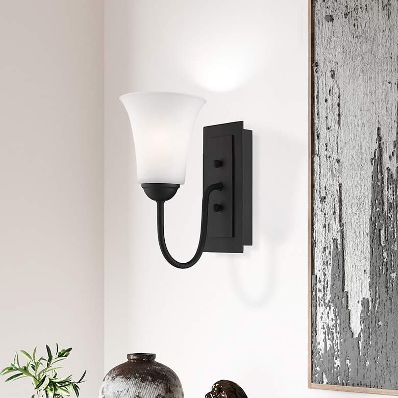 Image 1 Ridgedale 5.5-in W 1-Light Black Arm Wall Sconce