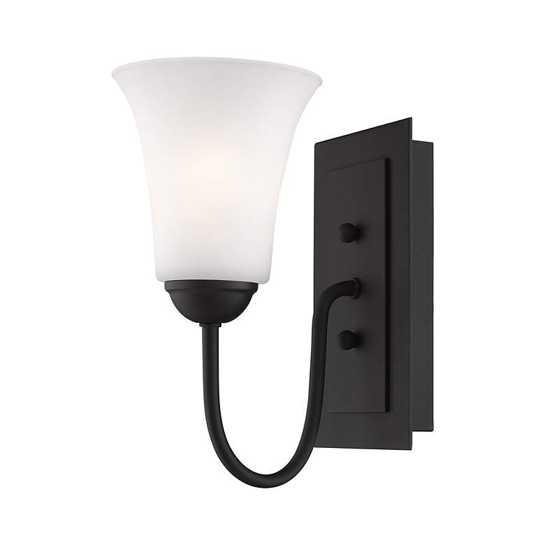 Image 4 Ridgedale 5.5-in W 1-Light Black Arm Wall Sconce more views