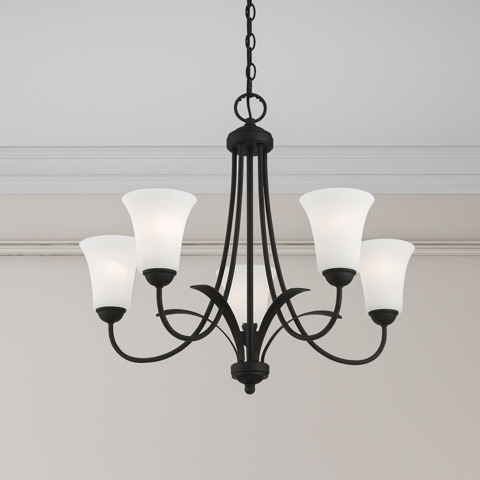 Ridgedale 5-Light Black Shaded Chandelier