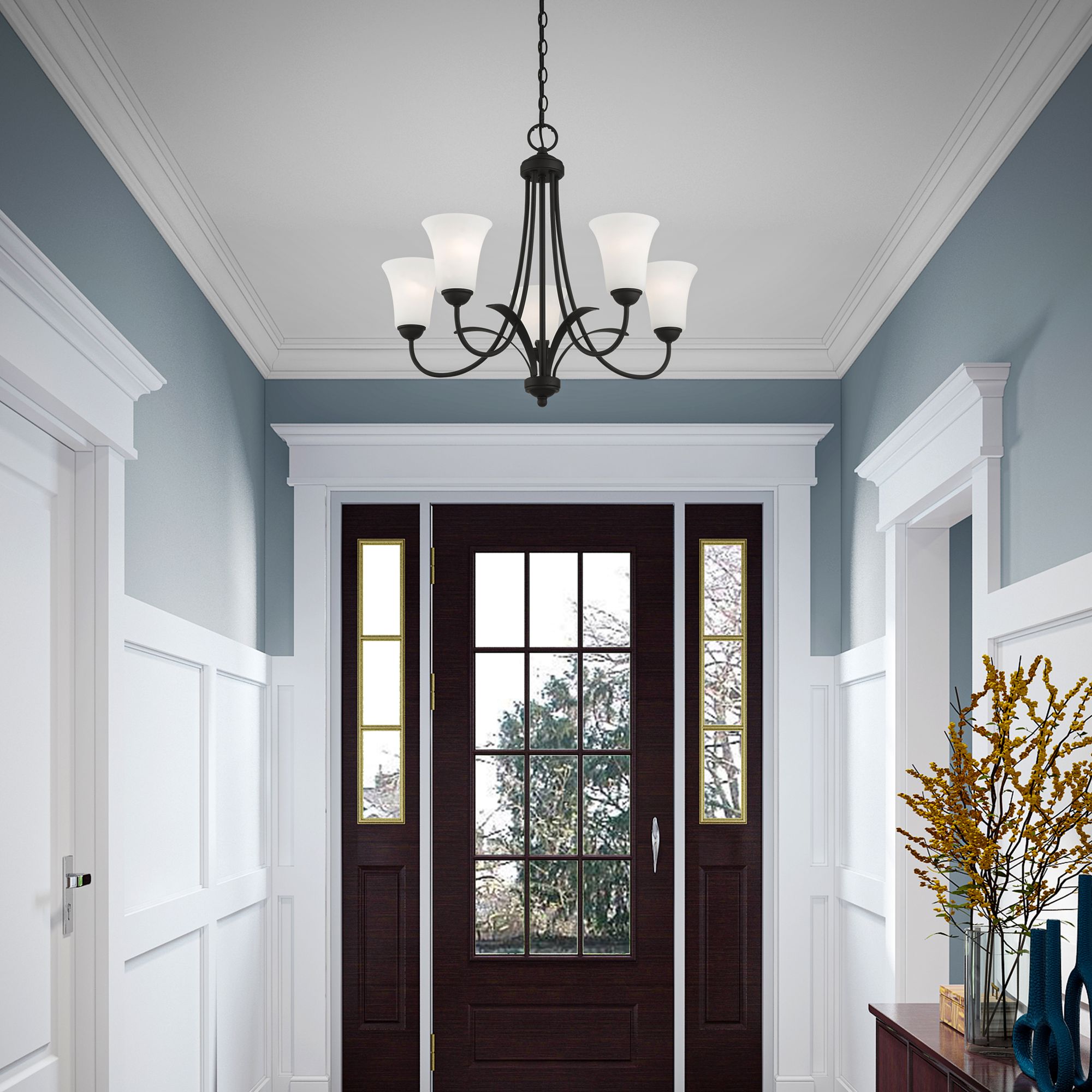 Ridgedale 5-Light Black Shaded Chandelier